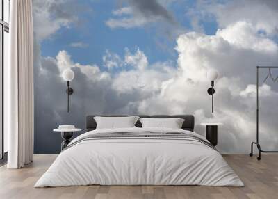  Dramatic cloudy sky with vibrant blue background perfect for nature-themed wallpaper or atmospheric backdrop Wall mural