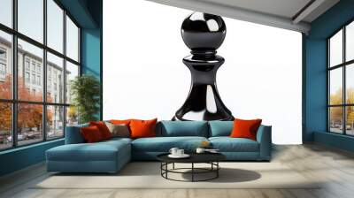 a black chess piece on a white background Wall mural