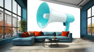 a blue and white megaphone Wall mural