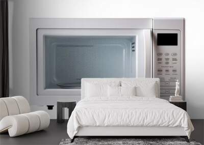 a white microwave oven with buttons and a screen Wall mural