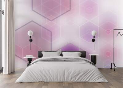 abstract blue, purple color hexagon background. vector. geometric pattern with gradient. ideas for your business presentations. Wall mural