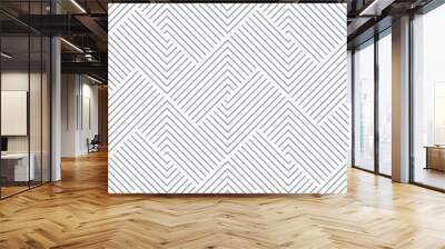 Abstract geometric pattern with stripes, lines. Seamless vector background. White and gray ornament. Simple lattice graphic design Wall mural