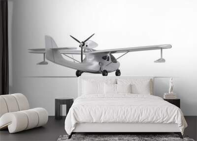 Airplane isolated on background. 3d rendering - illustration Wall mural