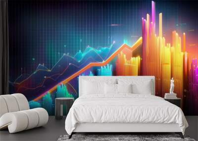 Annual financial report, yearly data statistics chart, company growth and progress, 2025 Wall mural