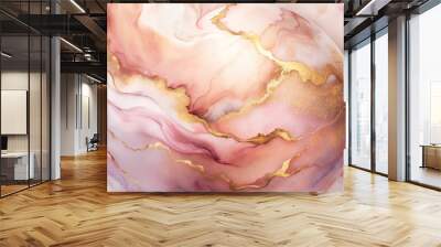 Abstract watercolor rose gold inspired marble effect with soft pink tones
 Wall mural