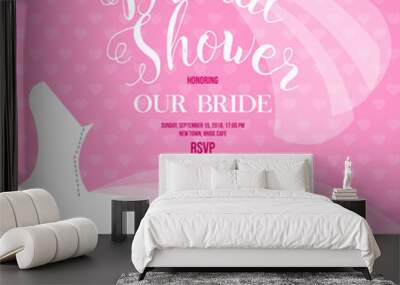 Bridal shower invitation Wall mural