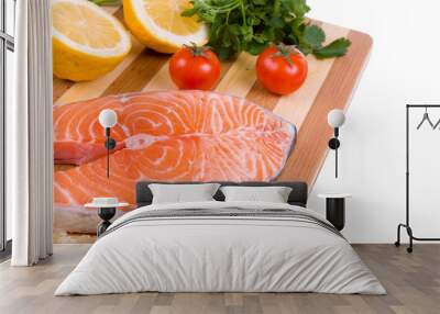 Raw salmon Wall mural