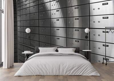 Safe deposit boxes of an a bank Wall mural