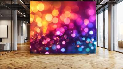 colorful boken glitter background, for celebration or banner, color glitter with delicate beautiful shimmering, abstract wallpaper Wall mural