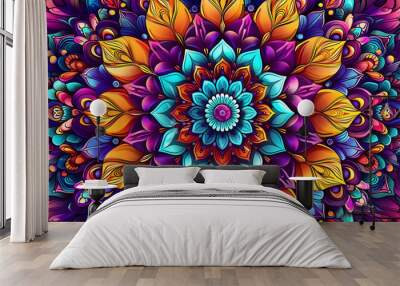 colorful mandala close up Wall mural