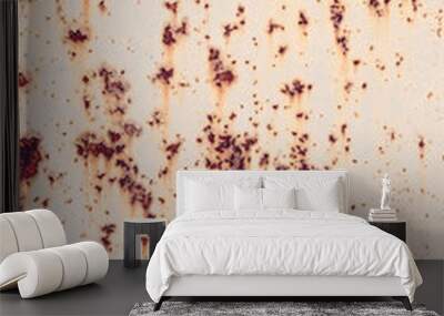 Creative bright metallic background. Flat background texture of dirty rusty metal. Bright rusty spots as the main background for a vintage scratched design Wall mural