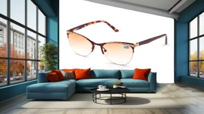 Fashionable sunglasses for women. burgundy glass. beautiful shape. Women's accessory.on a white isolated background. men's frames. unisex.	 Wall mural