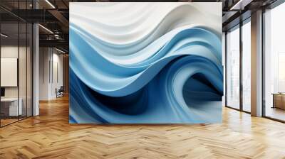 Futuristic luxury white blue digital background, AI generative Wall mural