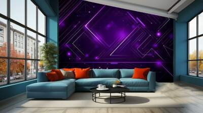 Futuristic purple technology pattern background Wall mural