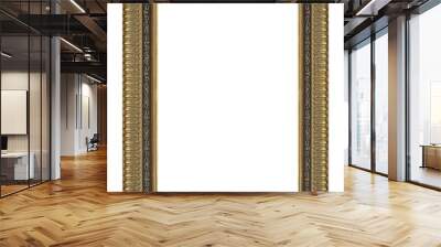 Golden frame for paintings, mirrors or photo isolated on white background Wall mural