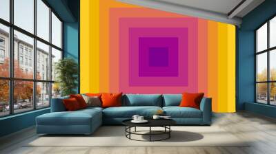 Gradient background of squares from pink to yellow. Wall mural