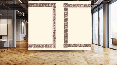 Greek key border, square frames collection. Decorative ancient meander, greece ornamental set with repeated geometric motif. Easy to make rectangle frame. Wall mural