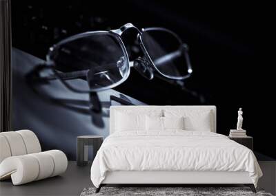 glasses on a black Wall mural