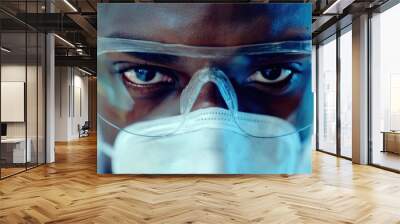 Medical Professional in Gown and Mask Wall mural