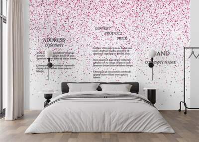 Modern creative template of three business brochures with pink abstract shine. Wall mural