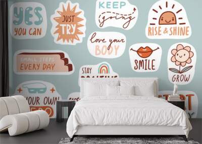 Motivational patches collection Wall mural