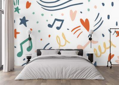 Music seamless vector pattern Wall mural