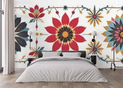 Pattern Flowers on a Light Background Wall mural