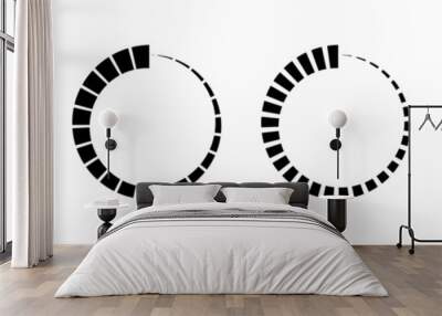 circle countdown icon. time clock symbol. timer measure. line and dot design element. hour and minut Wall mural