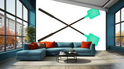 Plastic fly swatter. For the destruction of flies and mosquitoes and other insects. Business and environment concept. on an isolated white background. Close-up. place for text. Wall mural