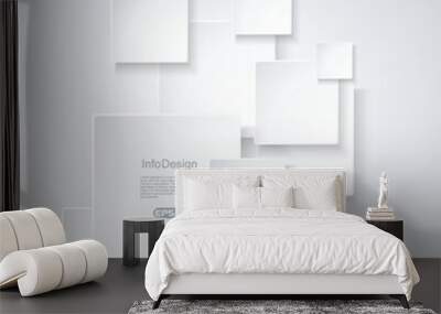 Abstract geometric shape from grey  bricks, regtangles vector background. Wall mural