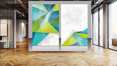 brochure or flyer design with abstract geometrical polygonal bac Wall mural