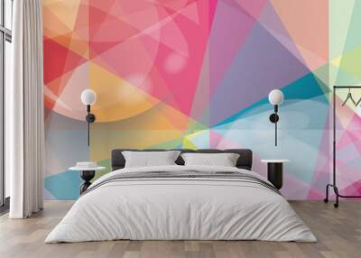 Glass bubble on abstract geometric 3D background. Vector illustr Wall mural