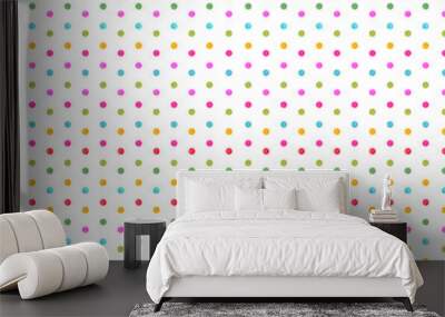 Rainbow polka dot seamless patter Wall mural