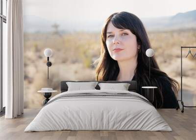 Business woman in the desert.  Wall mural