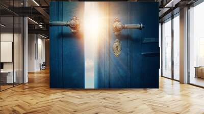 Open blue door Wall mural