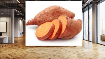 Sweet potato isolated on white background Wall mural