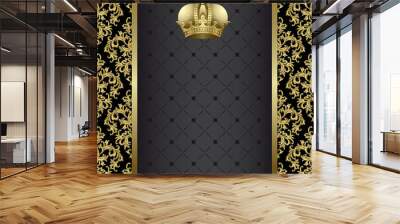 Black and gold background Wall mural