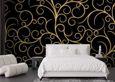 Black  seamless from  abstract pattern Wall mural