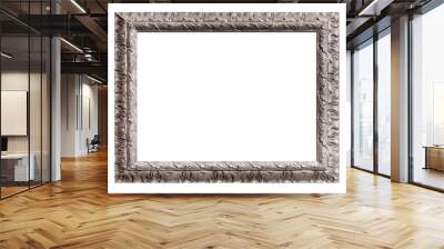 Silver frame for paintings, mirrors or photo isolated on white background Wall mural