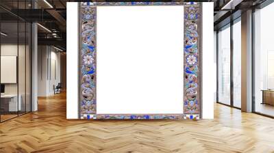 Silver frame for paintings, mirrors or photo isolated on white background Wall mural