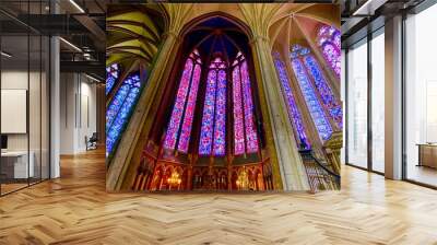 stained window of Amiens cathedral Wall mural