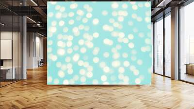 Sustainable Christmas concept. Banner with two large pine cones on the tiffany blue background with light bulb shining effect. Recycling eco concept. Minimalism concept. Wall mural