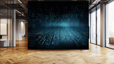 Technology background of binary code. AI generated content Wall mural