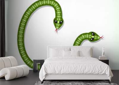 snake font. letter c Wall mural