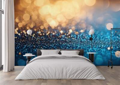 The Glittering Blue and Gold Wall mural