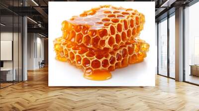 Fresh honey with honeycombs isolated. Wall mural