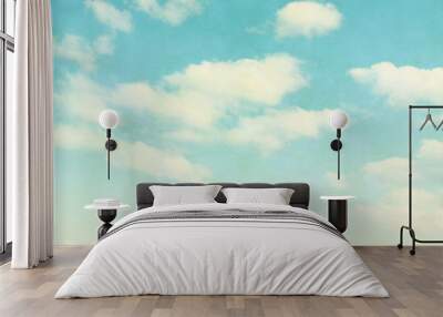 Blue sky background. Grunge photo. Wall mural