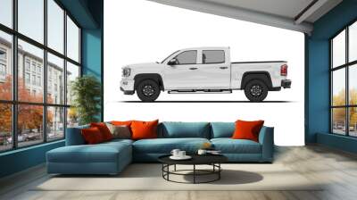 White pickup truck isolated on transparent background. 3d rendering - illustration Wall mural