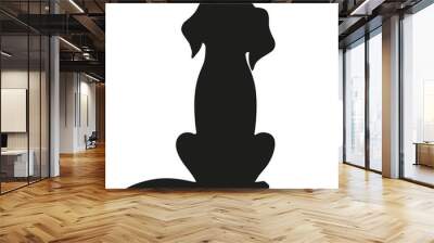 silhouette of dog on white background Wall mural