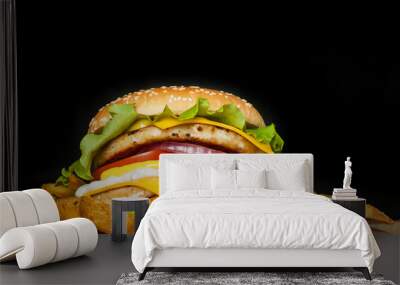 burger with two cutlets Wall mural